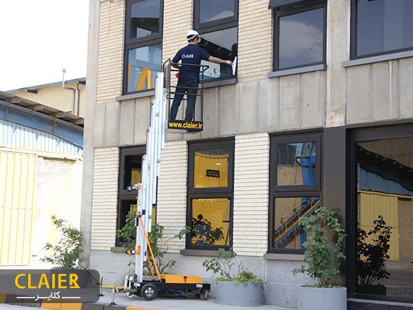 بالابر تک نفره نظافت شیشه ساختمان